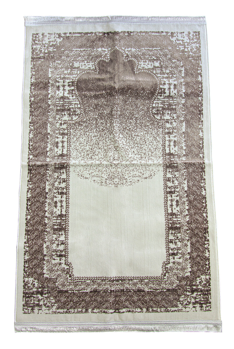 Woven Prayer Rug with Point Pattern - Brown - 1