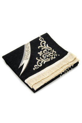 Zülfikar Patterned Ultra Plus Black Chenille Prayer Rug 1 - 4